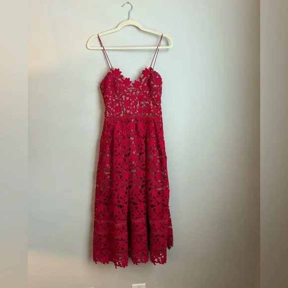 Self-Portrait | Dresses | Selfportrait Red Lace Dress | Poshmark